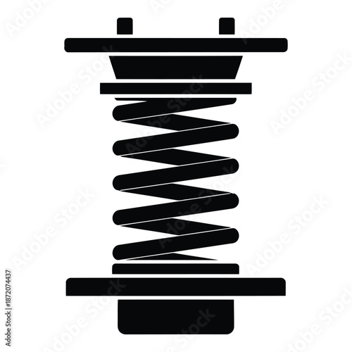 Illustrated helical spring isolated on white background, Vector