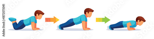 Male fitness progression: push-up stages for strength training