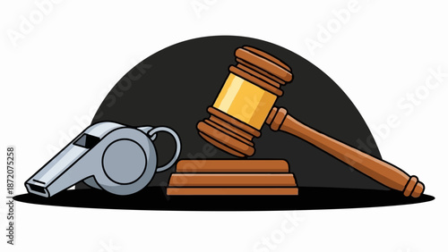 A gavel and whistle symbolize judgment and fair play