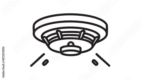 Smoke detector illustration on white background with simple design elements