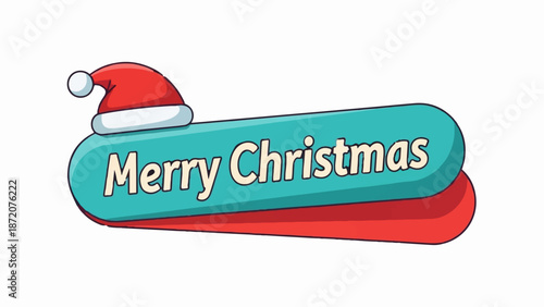 A festive banner with a Santa hat proclaims "Merry Christmas" against a white background