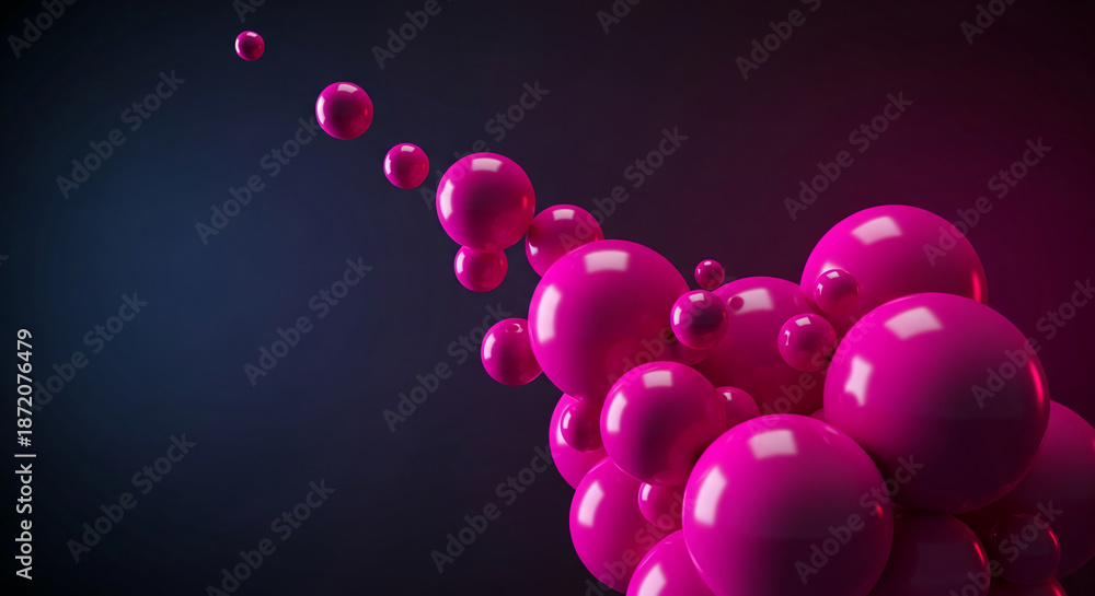 Fototapeta premium Image of pink sphere on gradient background, representing dynamic, energetic, modern concept, good for technology, science or creative design projects