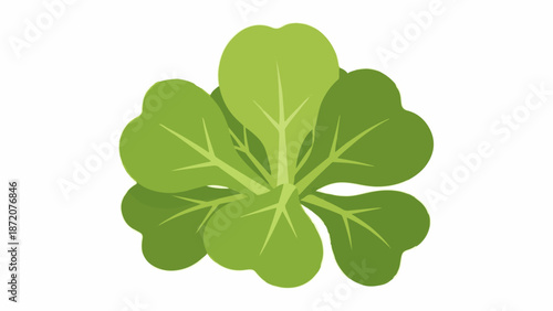 A green leafy plant grows from a central stem