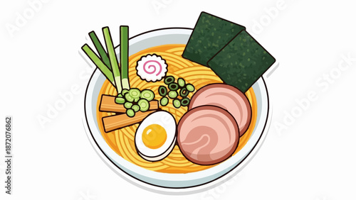 A delicious bowl of ramen noodles with toppings