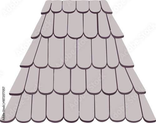 A grey, layered, curved roof tile pattern