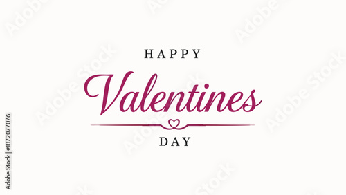 Celebrate Love with a Beautiful Valentine's Day Greeting Card Design Featuring Elegant Typography and a Heart Ornament, Perfect for Expressing Affection and Romantic Sentiments to Loved Ones