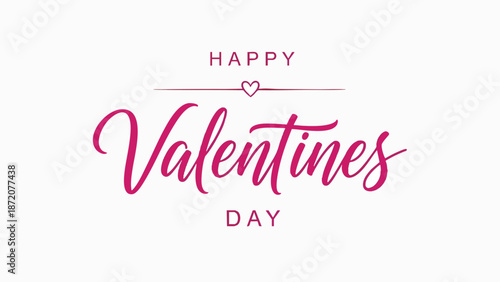 Elegant hand-lettered 'Happy Valentines Day' greeting in vibrant pink script, perfect for romantic celebrations, love messages, and festive designs, embodying warmth and affection