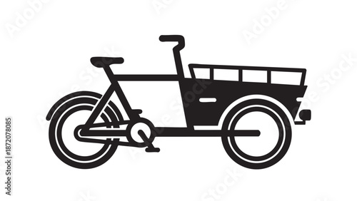 Cargo bicycle illustration on a white background showcasing its sturdy design and utility