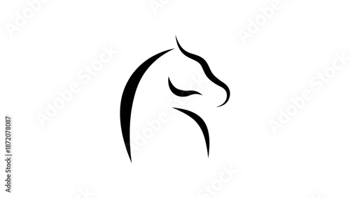 Horse symbol ,black isolated silhouette