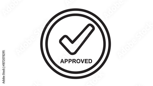 Approved checkmark icon displayed on a clean white background