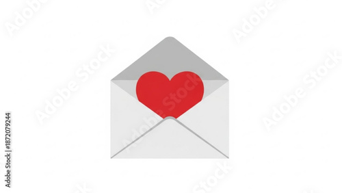 Envelope with heart symbol for concept of valentine's day  