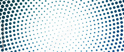 Light BLUE vector illustration which consist of circles. Dotted gradient design for your business. Creative geometric background in halftone style with colored spots.