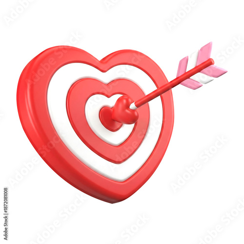 3D Heart Target with Arrow Bullseye for Valentine's Day Marketing