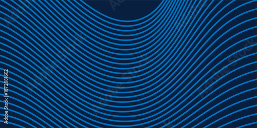 3D modern wave curve abstract presentation background. Luxury paper cut background. Abstract decoration, golden pattern, halftone gradient, 3d vector illustration. Unique dark blue background