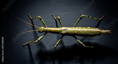 Wallpaper Mural Green insect with long antennae on dark background, Image_fx - 2025-10-18T185959.810 Torontodigital.ca
