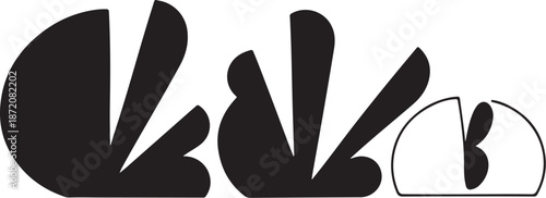 Abstract black and white shapes art design elements