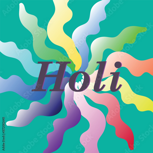 Happy Holi holiday. Vector banner, background with a colored pattern for the Indian holiday of colors.