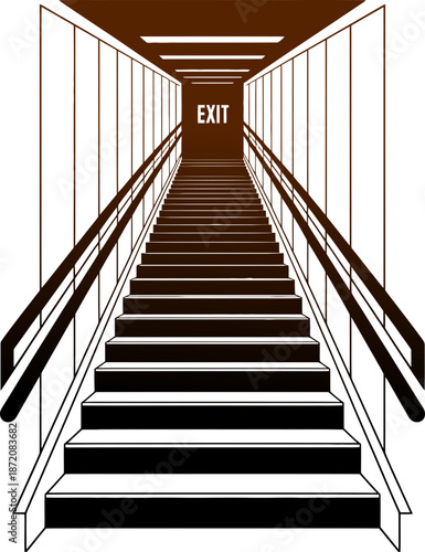 Find your way out with this stairway to exit illustration for modern escape concepts