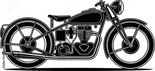 Classic motorcycle illustration showcasing vintage design and retro style appeal