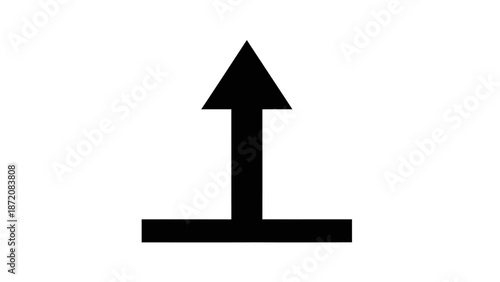 Vector arrow icon pointing upwards on a plain background