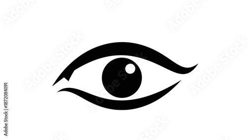 A close-up vector illustration of an eye, focusing on the details, isolated on a plain white background.