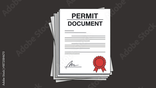 Permit Document with Official Red Seal.