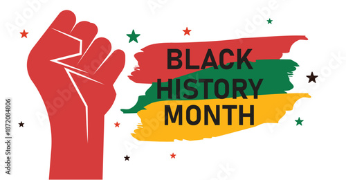 Celebration Black History Month banner Poster post design illustration background .