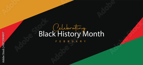 Celebration Black History Month banner Poster post design illustration background .