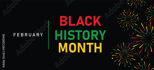 Celebration Black History Month banner Poster post design illustration background .