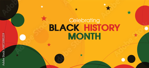 Celebration Black History Month banner Poster post design illustration background .