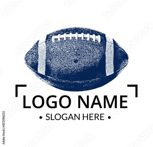 Distressed football logo design with customizable text