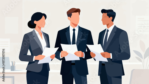 Business people in office discussion