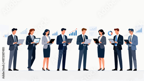 Business professionals with devices