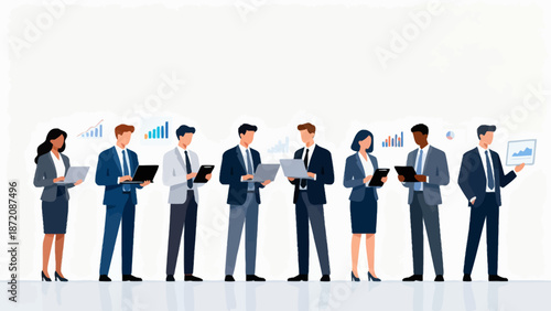 Business professionals with devices