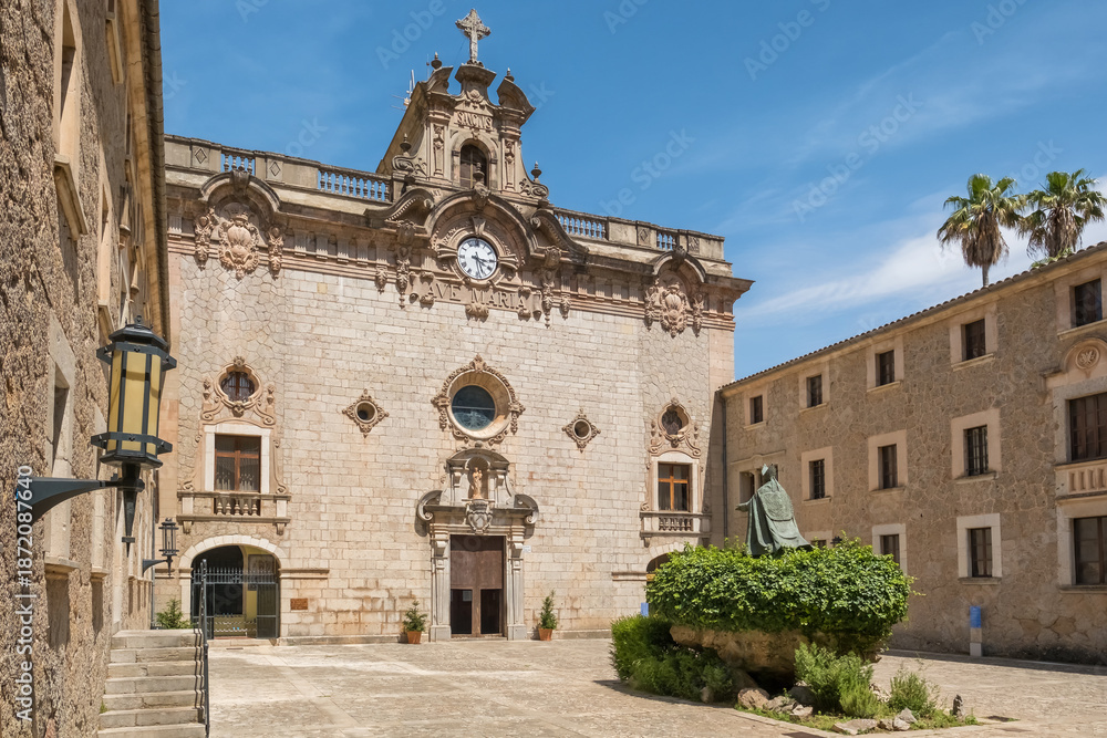 Fototapeta premium Memorial to Bishop Pere-Joan Campins at Santuario de Lluc Monastery