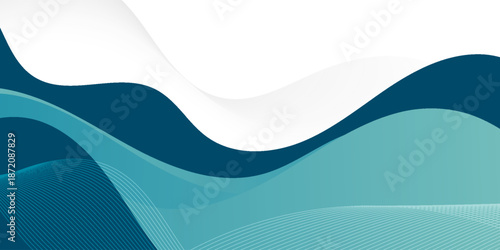 Abstract Blue Wave Background with Modern Layered Curves and Smooth Gradient Design. Modern concept for graphic design, background, web design, poster, banner, book, slideshow.