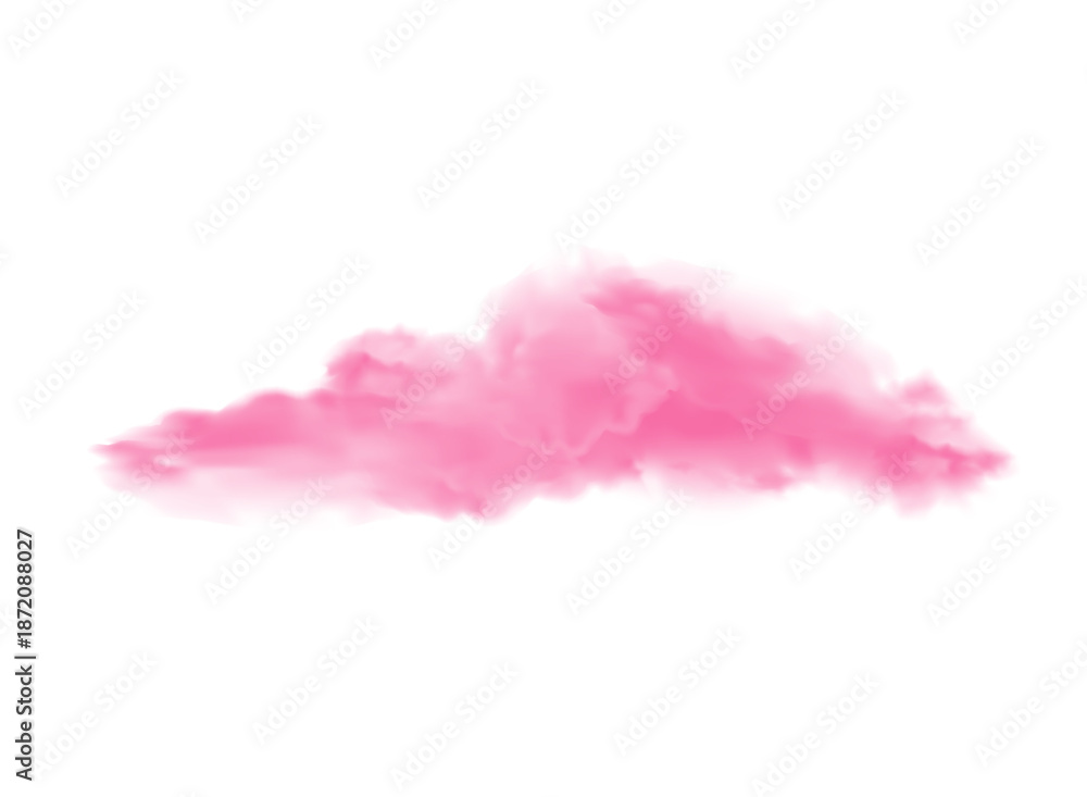 Fototapeta premium Pink cloud vector 3D style isolated