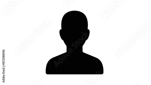 Silhouette of a person viewed from the front against a white background