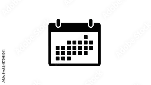 A calendar icon displaying a monthly schedule with a marked date