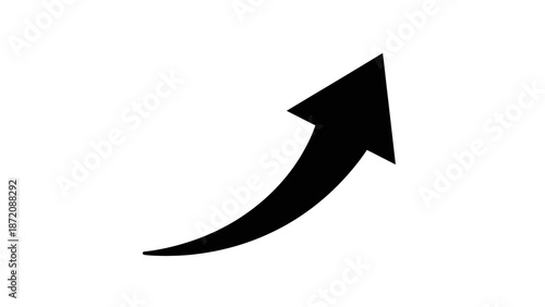 A black arrow pointing upwards in a vector illustration