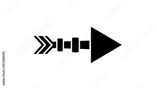 Vector arrow icon symbolizing direction and movement in a simple graphic illustration