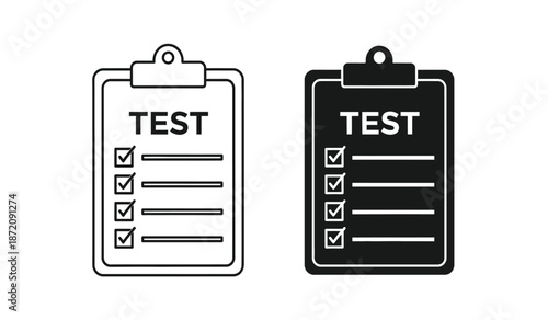 Two clipboards with checklists in black and white