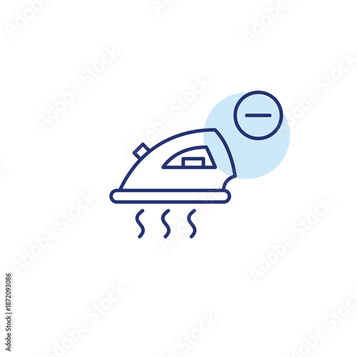 Iron and minus. Laundry cancelled. Pixel perfect, editable stroke vector icon