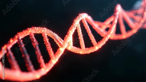 Wallpaper Mural Glowing red dna strand on dark background Torontodigital.ca