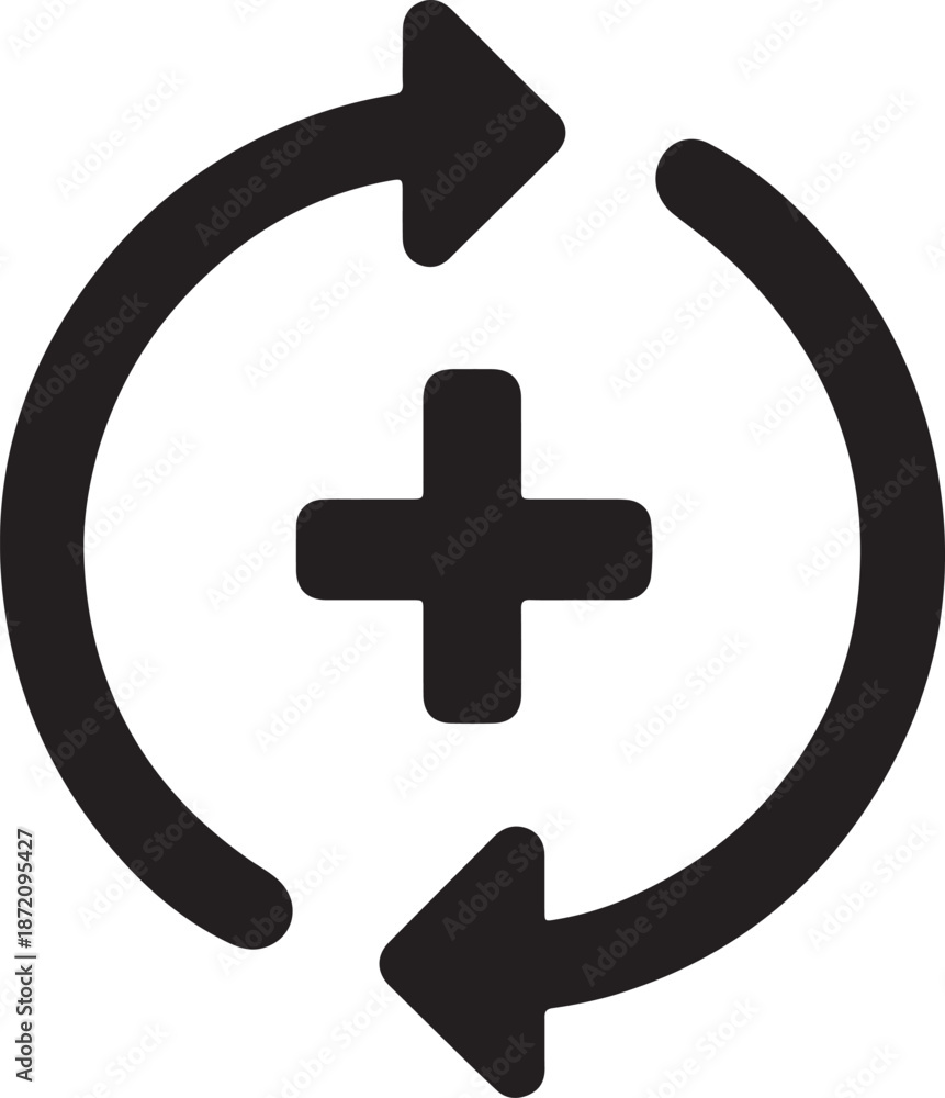 Obraz premium Currency Refresh Exchange Icon in Solid Black Style