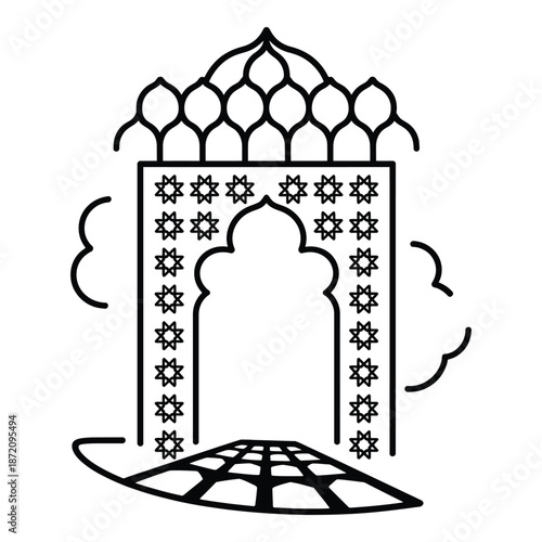 Ornate islamic archway with star pattern