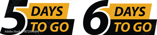 Days to Go Countdown Badge icon Set .Sale Deadline, Limited Time Offer and Event Timer Labels.1,2,3,4,5,6,7,8,9,10 days left countdown icon.