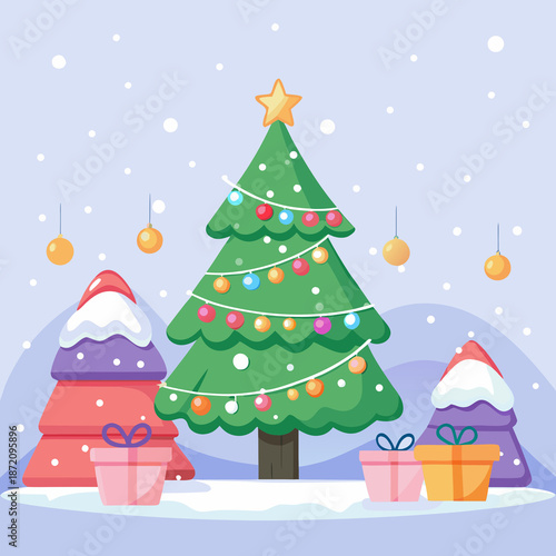 christmas tree with gifts