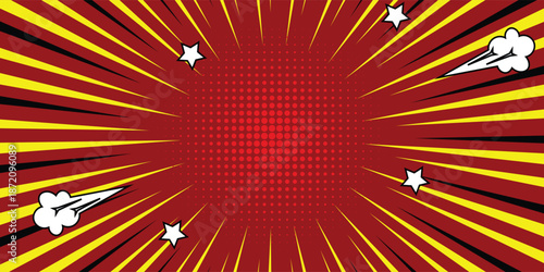 Flat design red comic style background vector