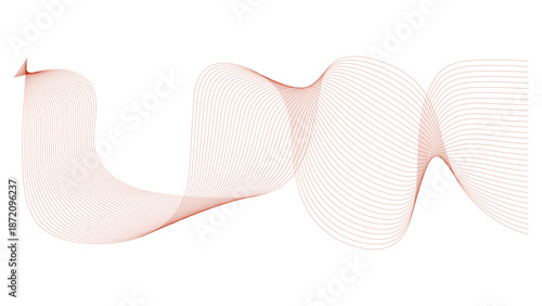 Wave with lines created using blend tool. wave modern stream transparent background.